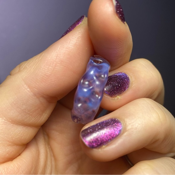 “CORAL MIRAGE” UNIQUE IMPORTED ARTISAN GLASS RING - Picture 3 of 12